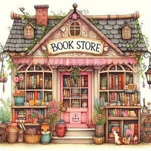 5D DIY Diamond Painting Kit | Charming Bookstore Design -NEW 7.87 in L x 7.87W